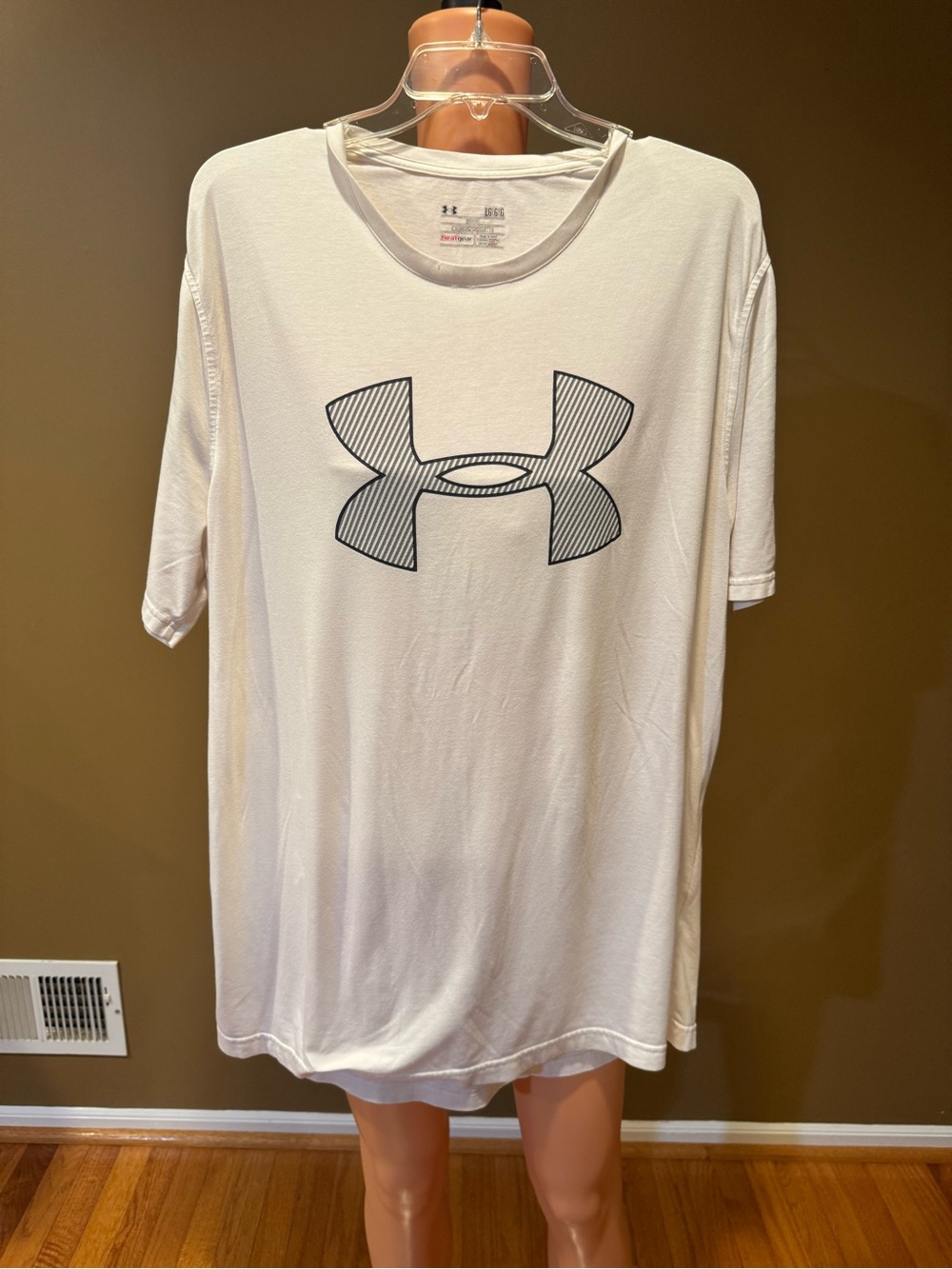 Under Armour White Short Sleeve Tee with Black Logo